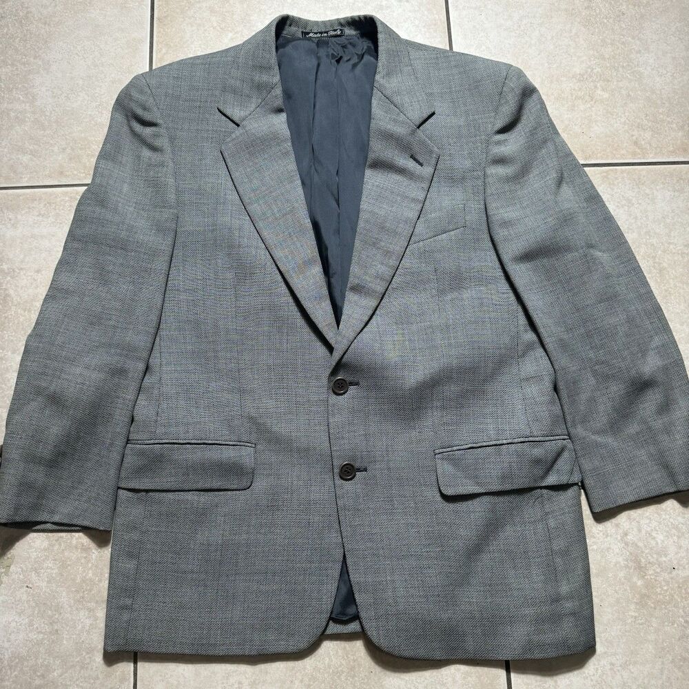 Valentino Uomo Men’s 42S Houndstooth Blazer Black White Gray Jacket
